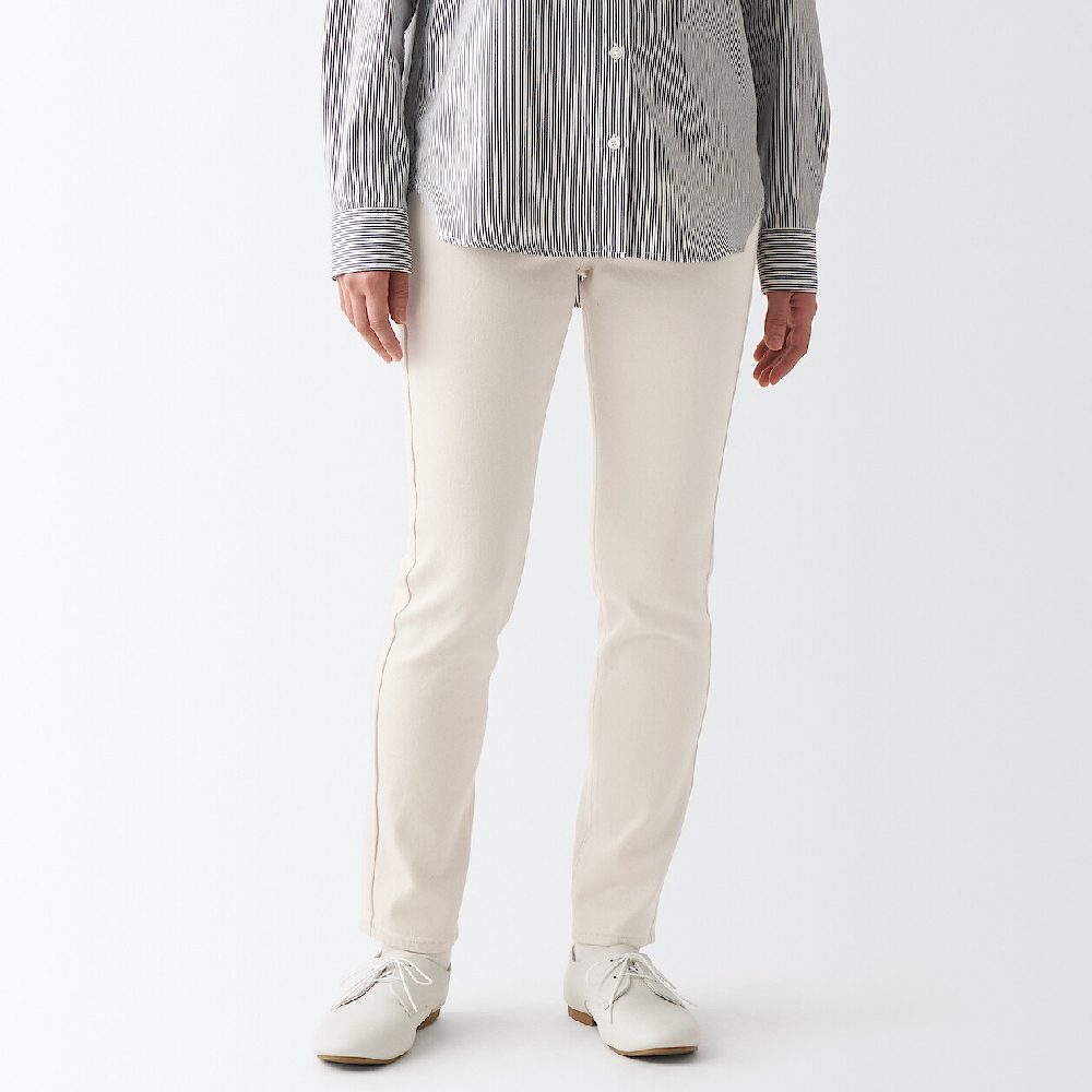 女有機棉混彈性丹寧合身褲【MUJI 無印良品】 歷史價格詳細信息