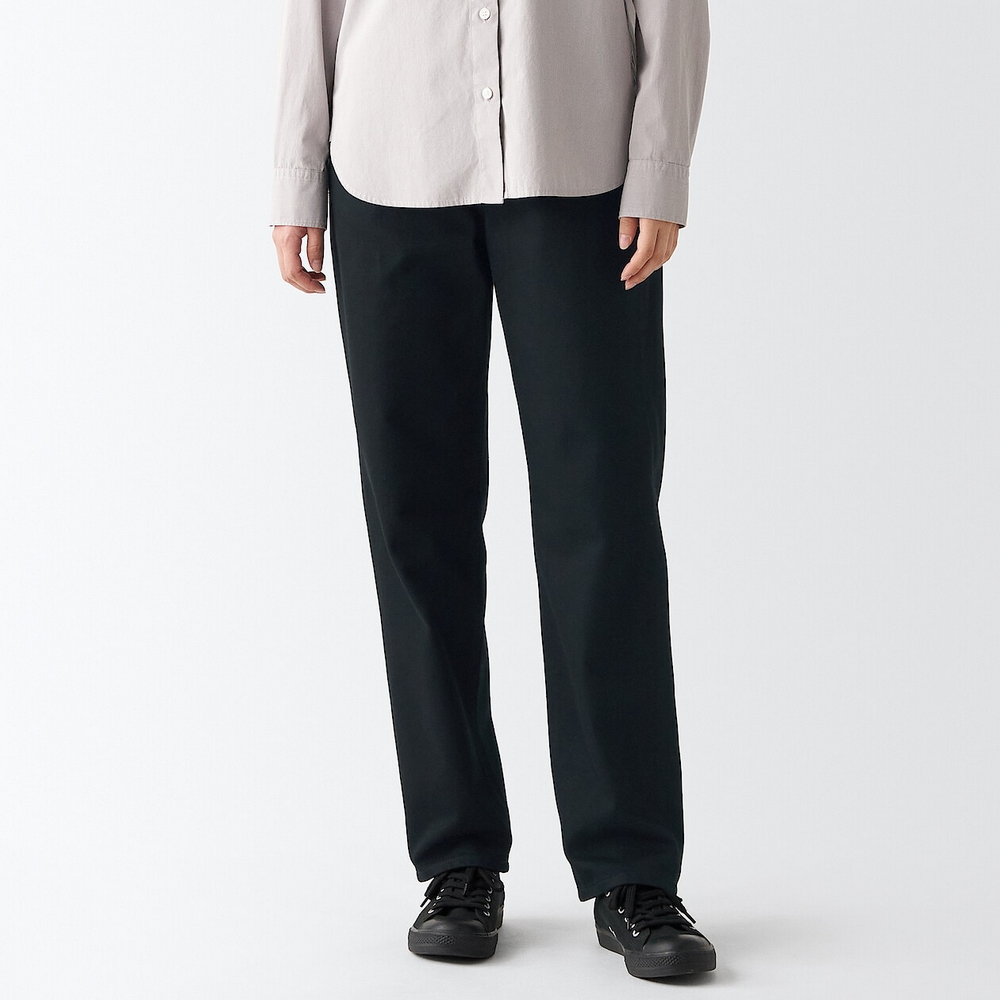 【MUJI 無印良品】女有機棉丹寧寬版寬鬆褲(暗藍) 歷史價格詳細信息