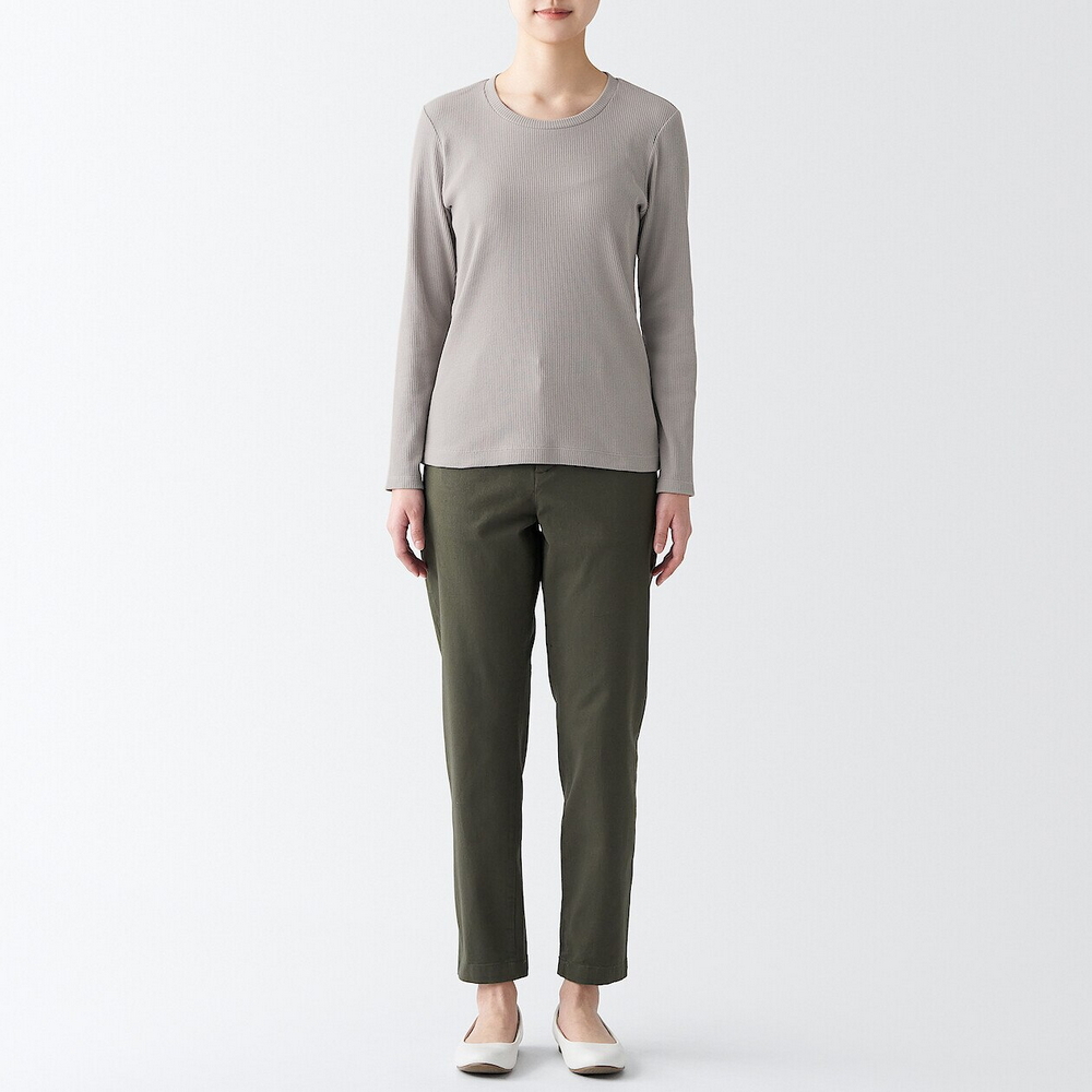 女有機棉混彈性螺紋全長緊身褲【MUJI 無印良品】 歷史價格詳細信息