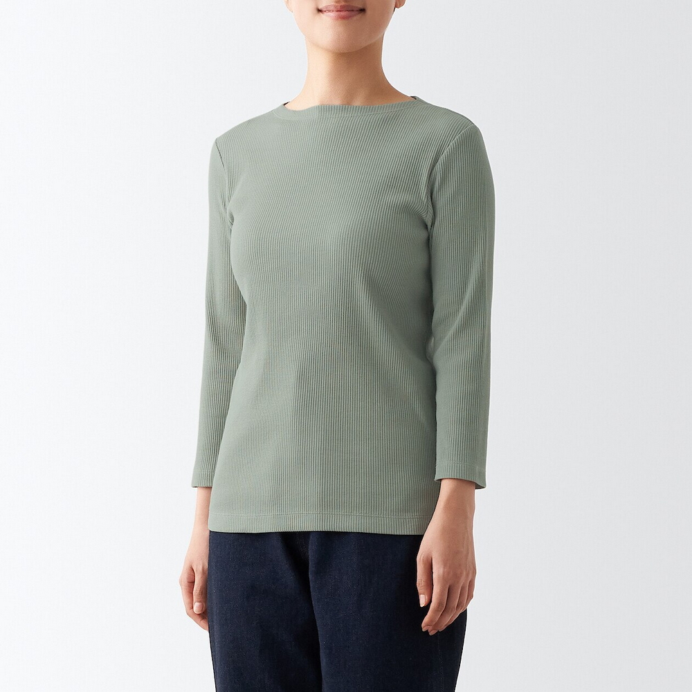 女有機棉混彈性螺紋全長緊身褲【MUJI 無印良品】 歷史價格詳細信息