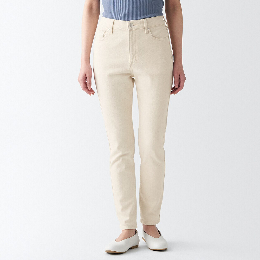 女有機棉混彈性丹寧合身褲【MUJI 無印良品】 歷史價格詳細信息