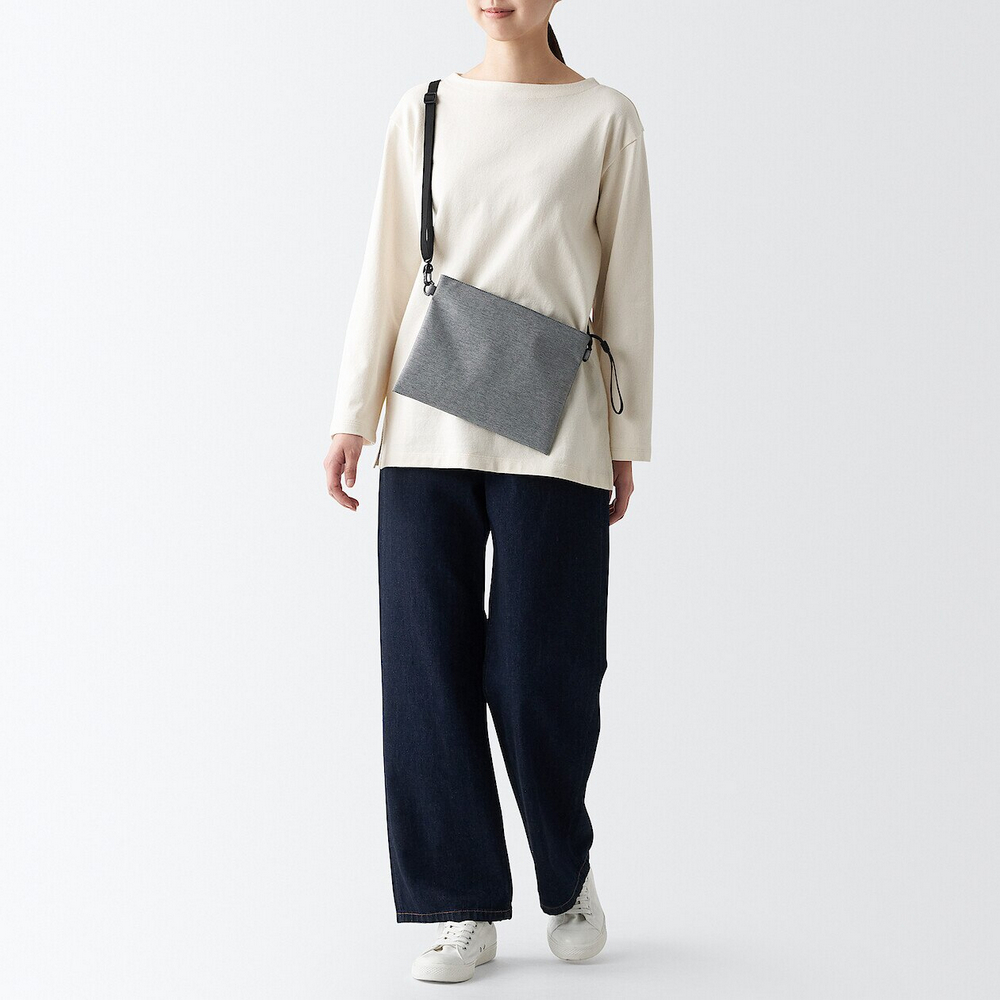 撥水加工聚酯纖維隨身側包【MUJI 無印良品】 歷史價格詳細信息