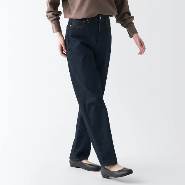 【MUJI 無印良品】女有機棉丹寧寬版寬鬆褲(暗藍) 歷史價格詳細信息