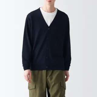 男羊毛可水洗中密織V領開襟衫【MUJI 無印良品】 歷史價格詳細信息