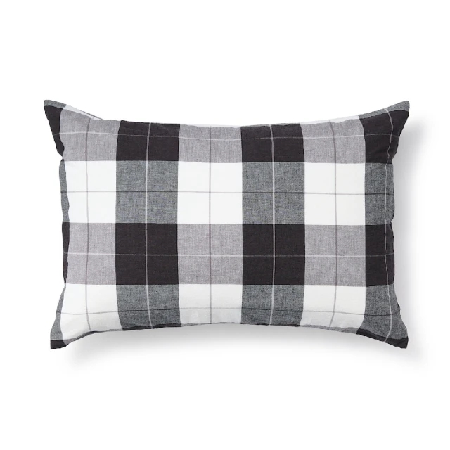 柔舒水洗棉枕套/50/深灰格紋【MUJI 無印良品】 歷史價格詳細信息