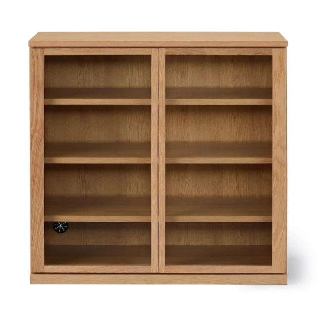【MUJI 無印良品】橡木收納櫃/玻璃門 寬88*深44*高83cm。商品重量：約47kg。(大型家具配送) 價格比較,價格查詢,歷史價格詳細信息