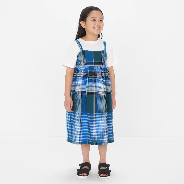 兒童有機棉馬杜拉斯格紋開領短袖襯衫【MUJI 無印良品】 歷史價格詳細信息