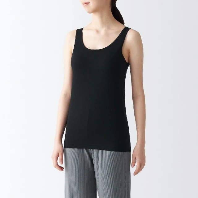 女棉混可水洗螺紋V領短版背心【MUJI 無印良品】 歷史價格詳細信息