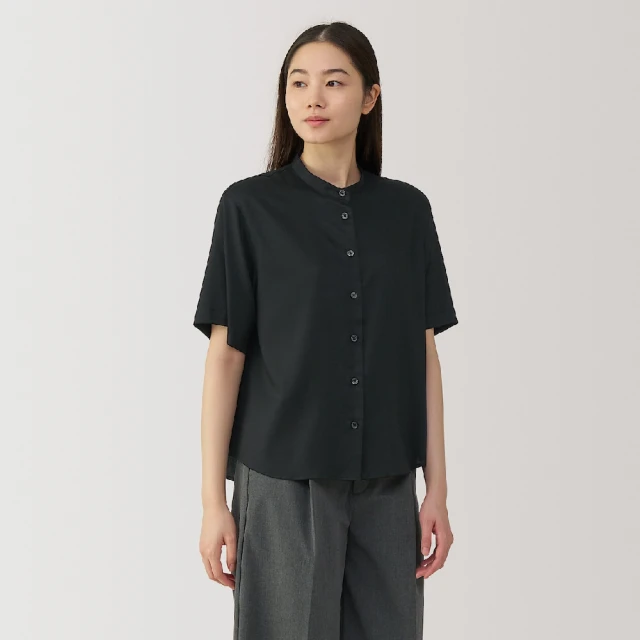 女嫘縈混聚酯纖維標準領短袖襯衫【MUJI 無印良品】 歷史價格詳細信息