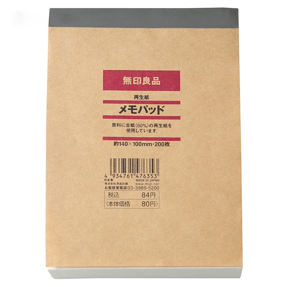 【MUJI 無印良品】便條紙.200張/約140x100mm 價格比較,價格查詢,歷史價格詳細信息