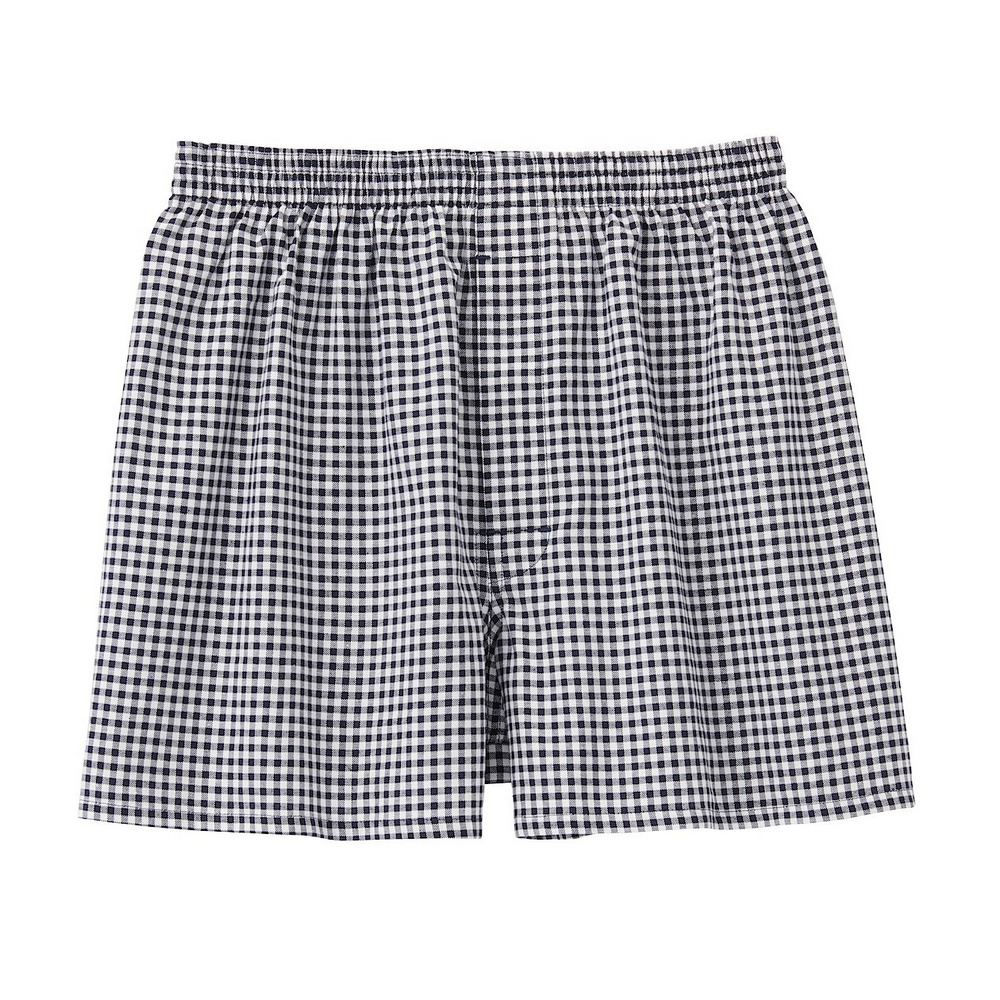 【MUJI 無印良品】男有機棉牛津布前開平口褲(深藍格紋) 歷史價格詳細信息
