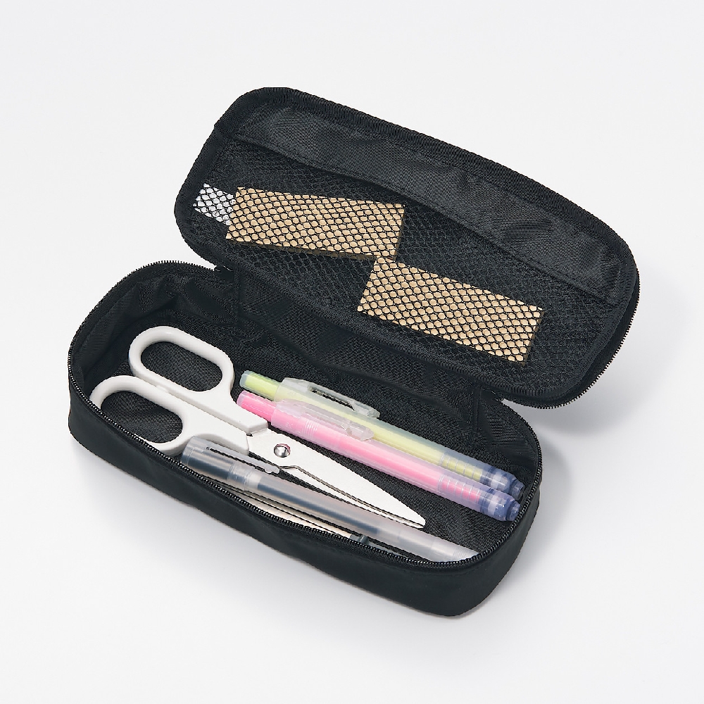 【MUJI 無印良品】聚酯纖維網眼緩衝保護包/黑.橫型.約11x17cm 歷史價格詳細信息