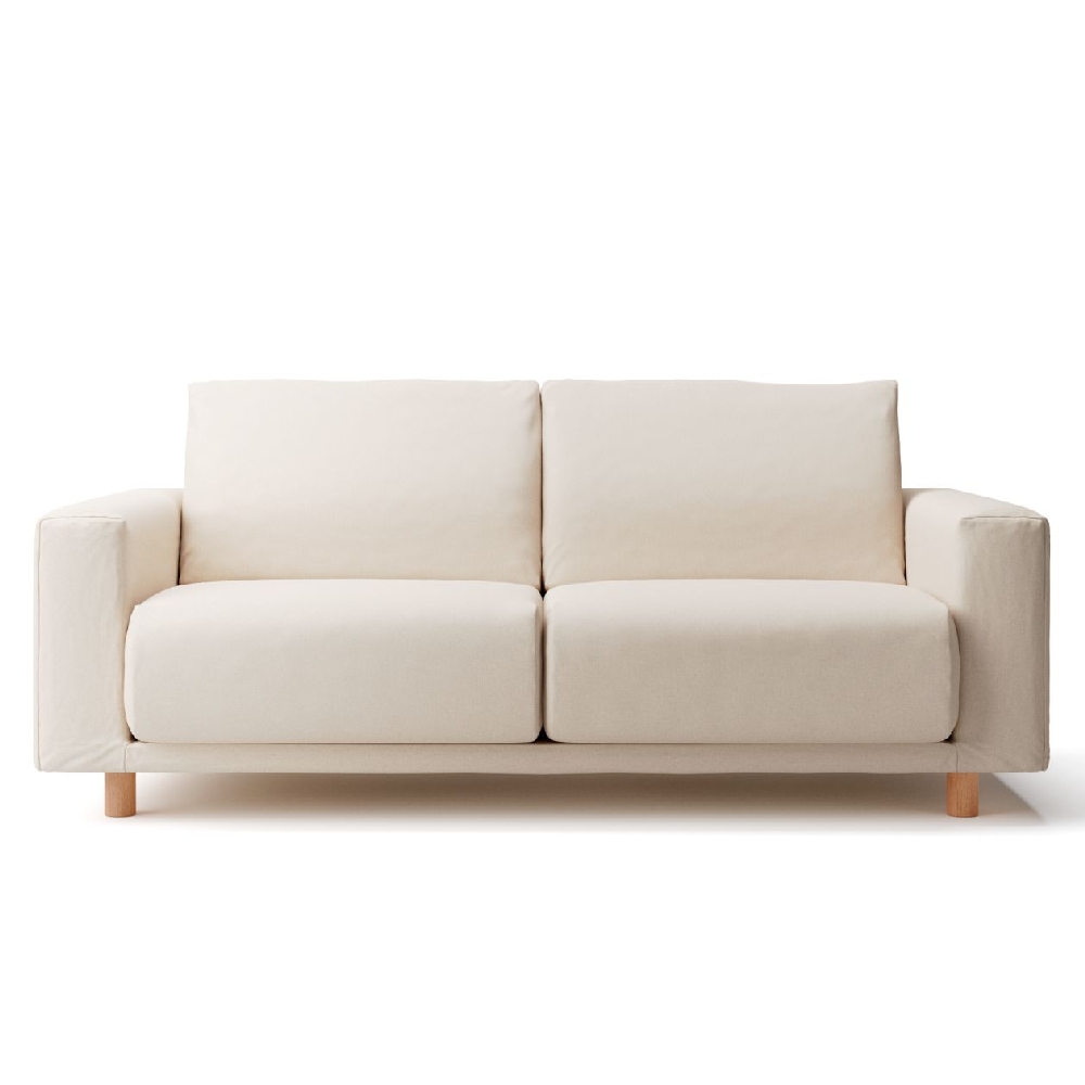 【MUJI 無印良品】棉麻平織聚氨酯獨立筒沙發套/原色/2人座(大型家具配送) 歷史價格詳細信息