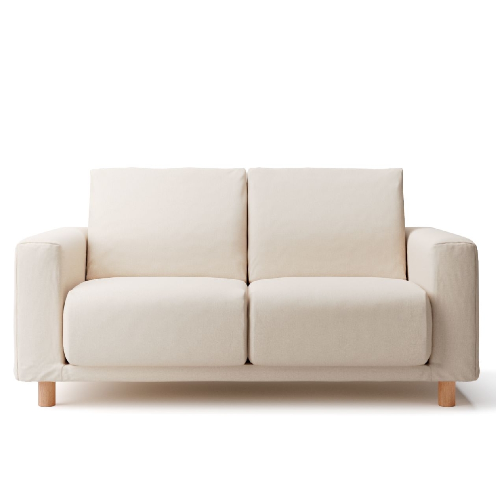 【MUJI 無印良品】棉麻平織聚氨酯獨立筒沙發套/原色/2人座(大型家具配送) 歷史價格詳細信息