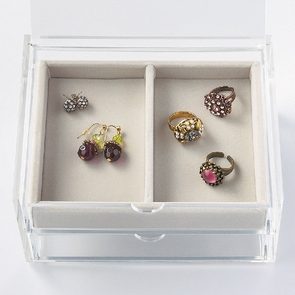 灰絨內盒/小物用(對應壓克力項鍊耳環收納/左右對開型)【MUJI 無印良品】 歷史價格詳細信息