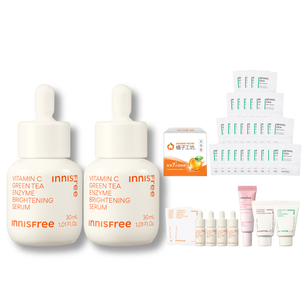 【INNISFREE】維他命C+綠茶淨亮保濕組(美白精華+保濕精華) 歷史價格詳細信息