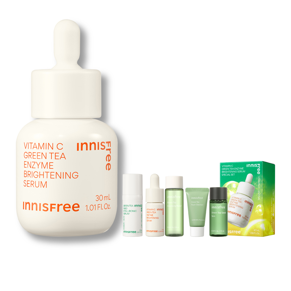【INNISFREE】維他命C+綠茶淨亮保濕組(美白精華+保濕精華) 歷史價格詳細信息