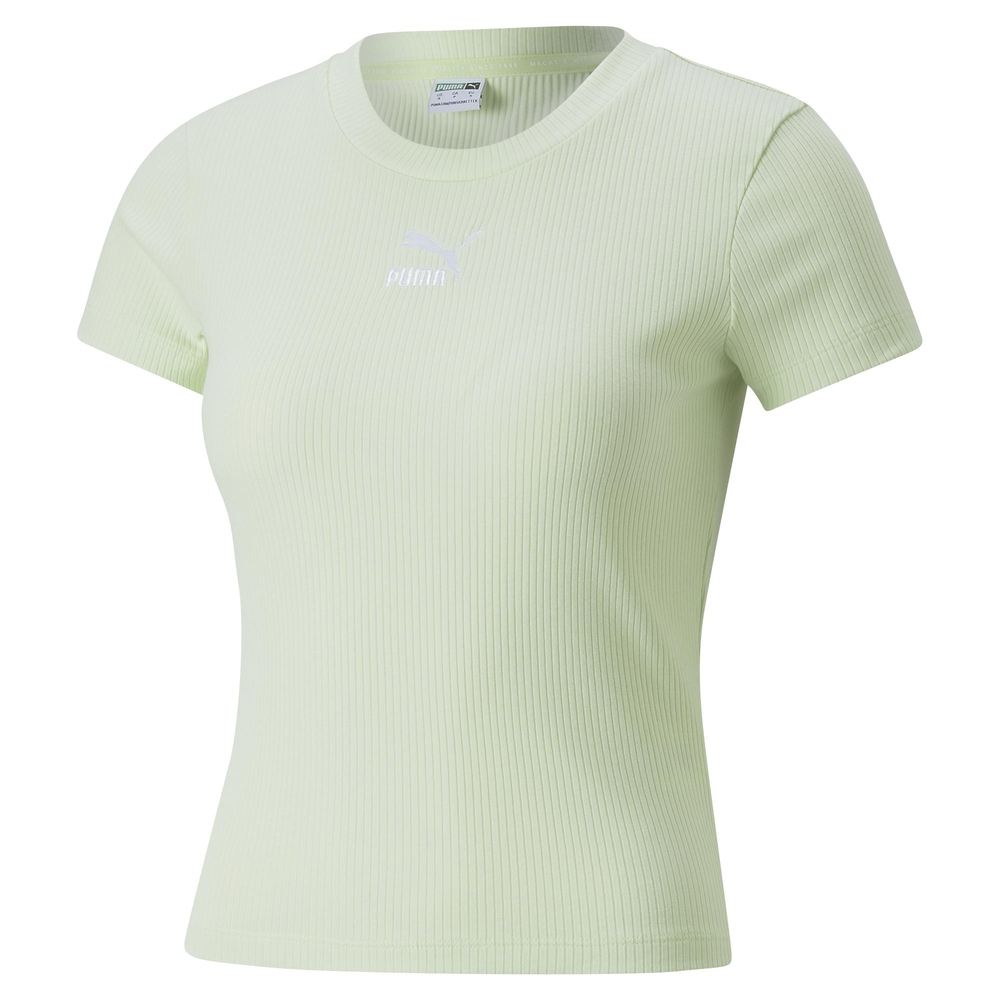 【PUMA】流行系列Classics羅紋合身短袖T恤 短袖上衣 女 奶茶色-62138284 歷史價格詳細信息