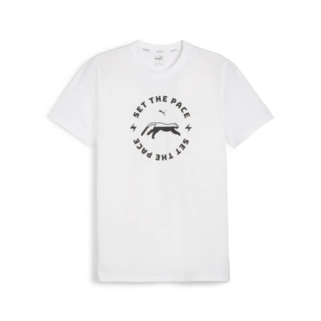 【PUMA】 訓練系列Run圖樣短袖T恤 短袖上衣 男 黑色-52250101 歷史價格詳細信息
