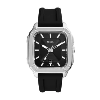 【FOSSIL 官方旗艦館】Inscription 經典簡約復古方型手錶 銀色不鏽鋼鍊帶 42MM FS5933 歷史價格詳細信息