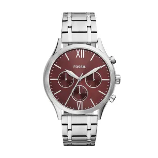 FOSSIL 經典旗艦三眼計時腕錶-銀/咖啡FS4735 歷史價格詳細信息