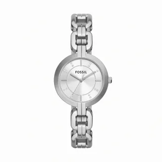【FOSSIL 官方旗艦館】Kerrigan 蔚藍精粹簡約女錶 銀色不鏽鋼錶帶手錶 32MM BQ3946 歷史價格詳細信息