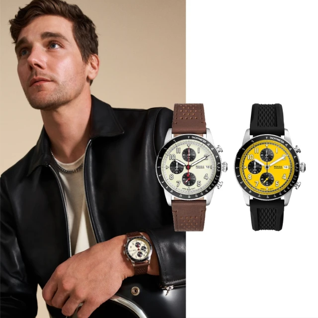 FOSSIL Sport Tourer 經典黑白三眼計時手錶-42mm FS6045 歷史價格詳細信息