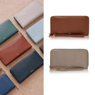 FOSSIL Logan 多夾層真皮拉鍊長夾-紅木色漆皮 SL10016631 歷史價格詳細信息