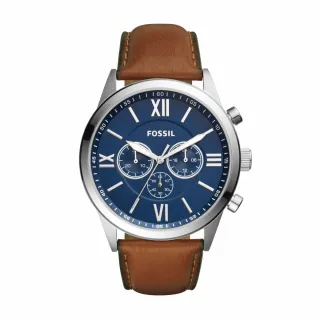 FOSSIL 典雅雋永輕奢三眼皮革腕錶(FS4991)-淺黃/44mm 歷史價格詳細信息