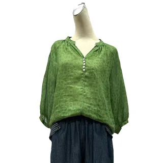 【MON’S】亞麻刺繡鏤空V領上衣 歷史價格詳細信息