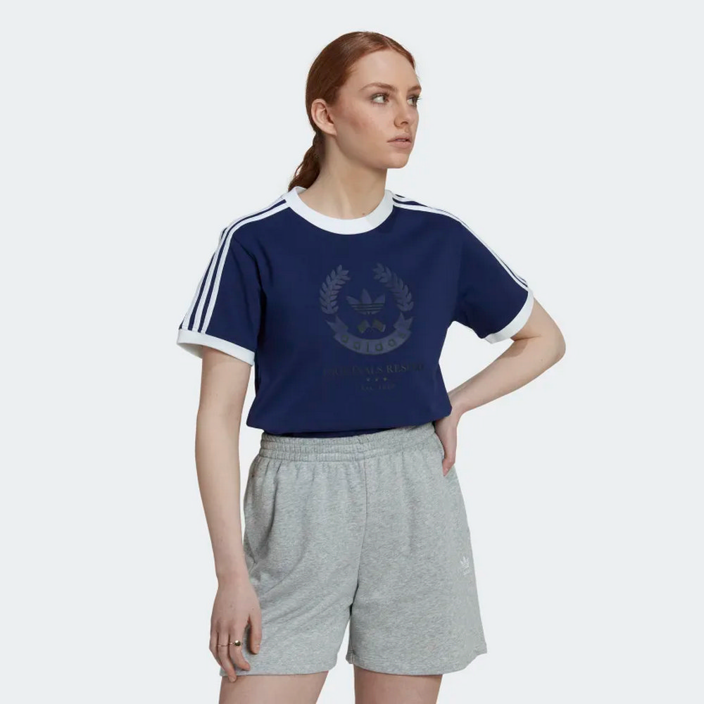 【ADIDAS】GRAPHIC TEE 短袖上衣 女 藍色-IT9831 歷史價格詳細信息