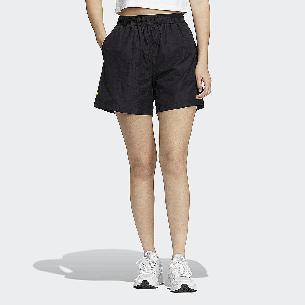【adidas 愛迪達】短褲 女短褲 運動短褲 藍 STR SHORTS WV(GP0645) 歷史價格詳細信息