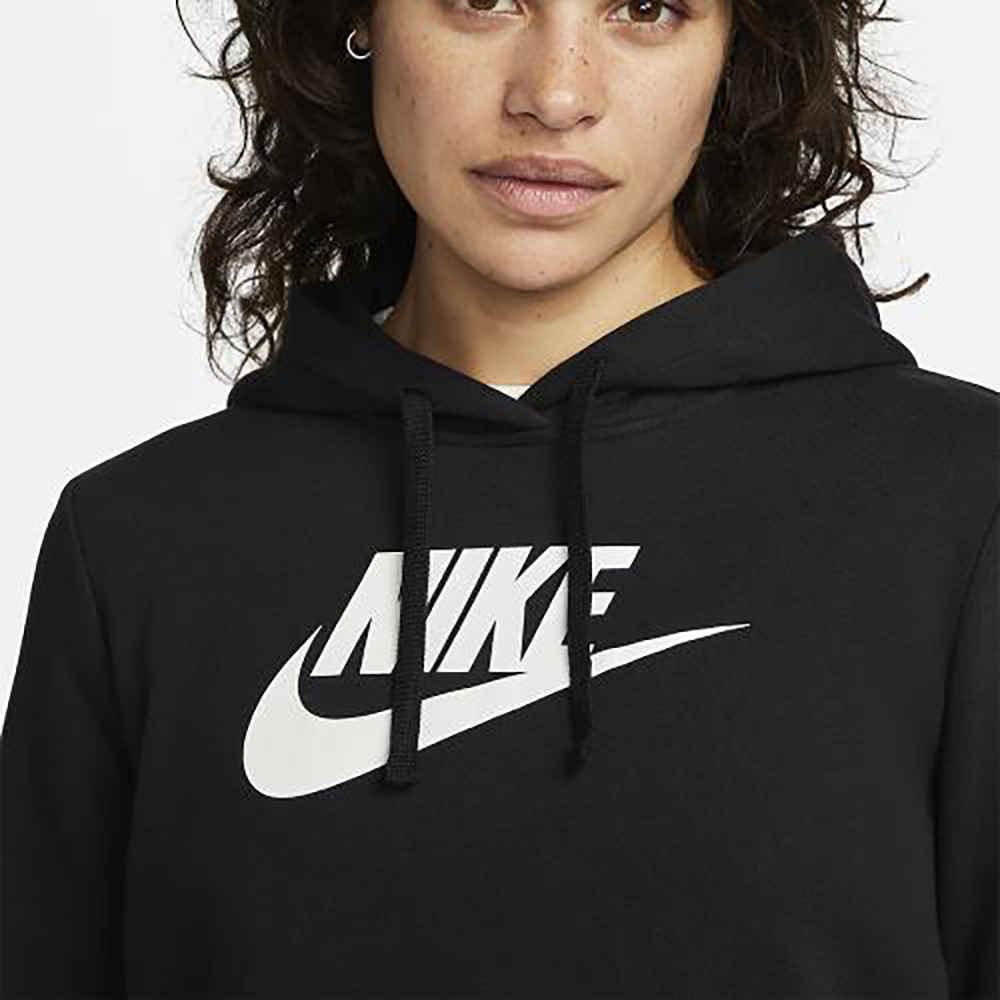 Nike 連帽上衣 NSW Club Fleece Hoodie 女款 黑 長袖 刷毛 經典 長袖上衣 DQ5776-010 歷史價格詳細信息
