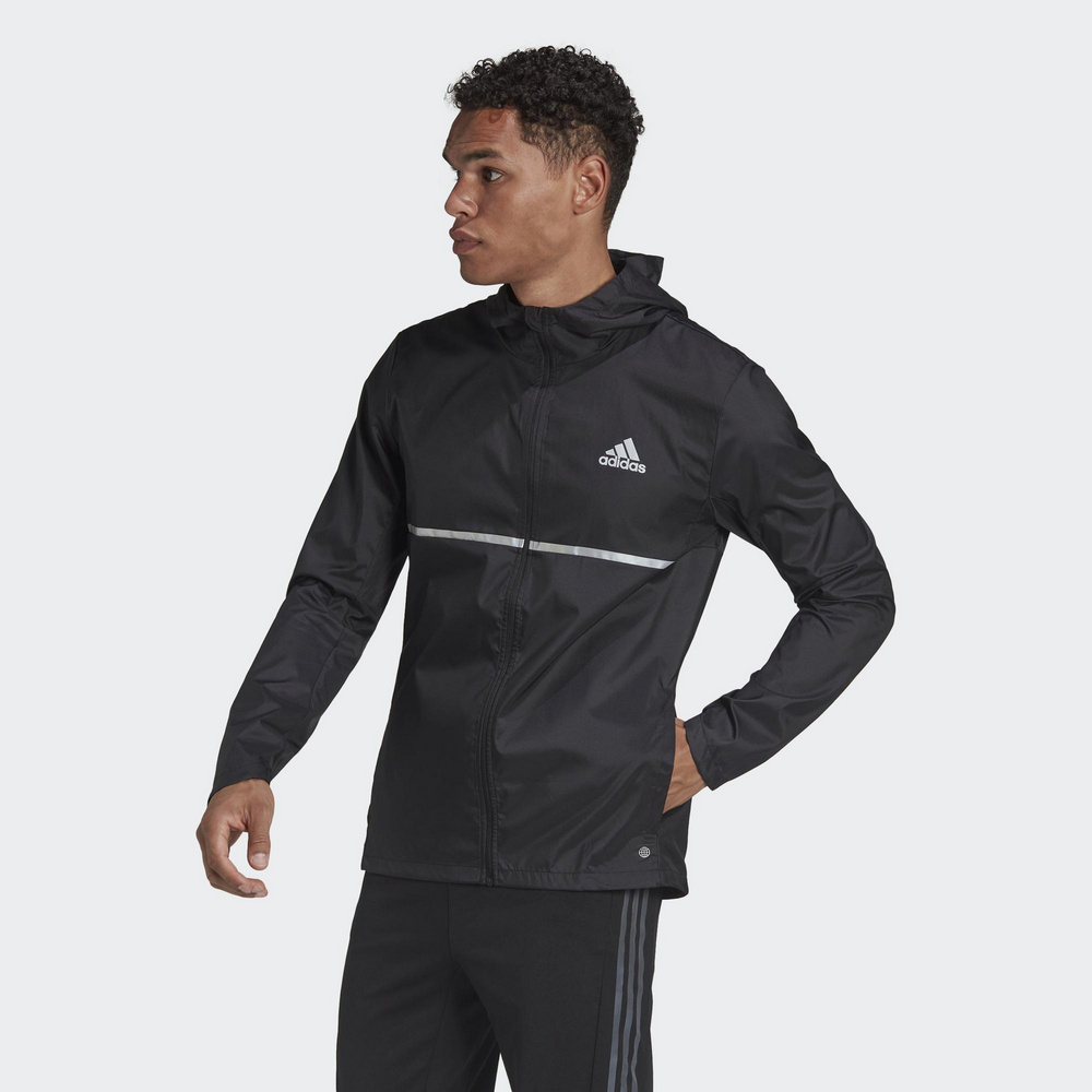 【 adidas 愛迪達】OWN THE RUN JKT 男款 專業運動 跑步 運動外套 黑色 H58592 尺寸 XS-XL 歷史價格詳細信息