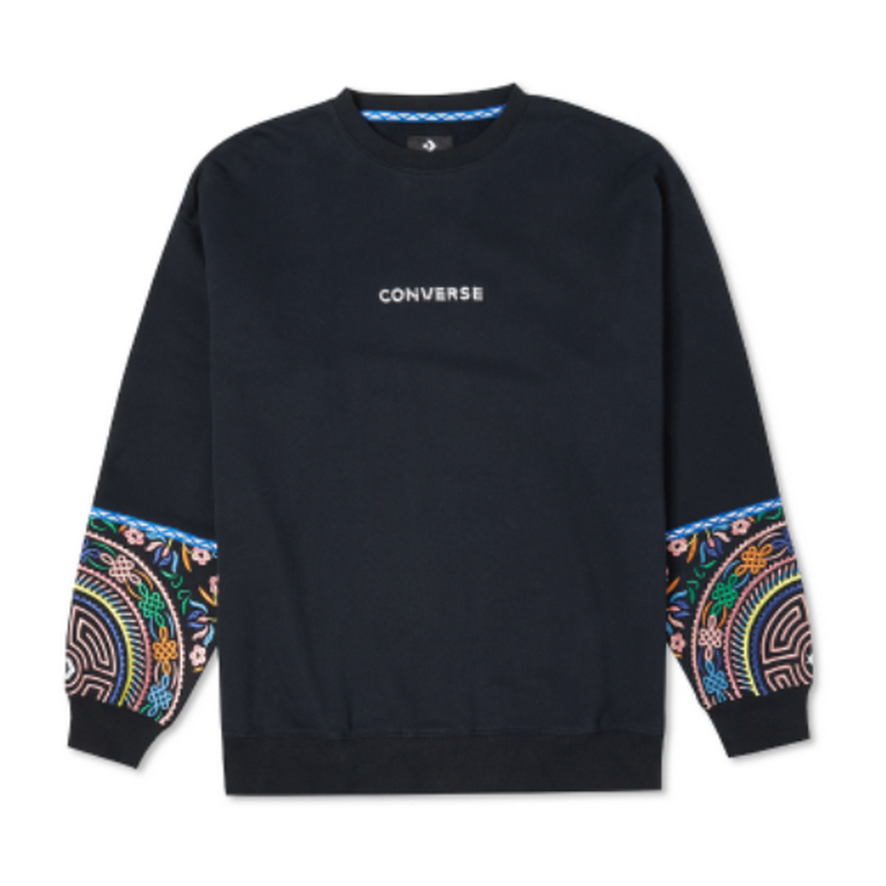 【CONVERSE】TAPESTY CREW 圓領套頭衫 長袖上衣 女 紫紅色-10025059-A02 歷史價格詳細信息