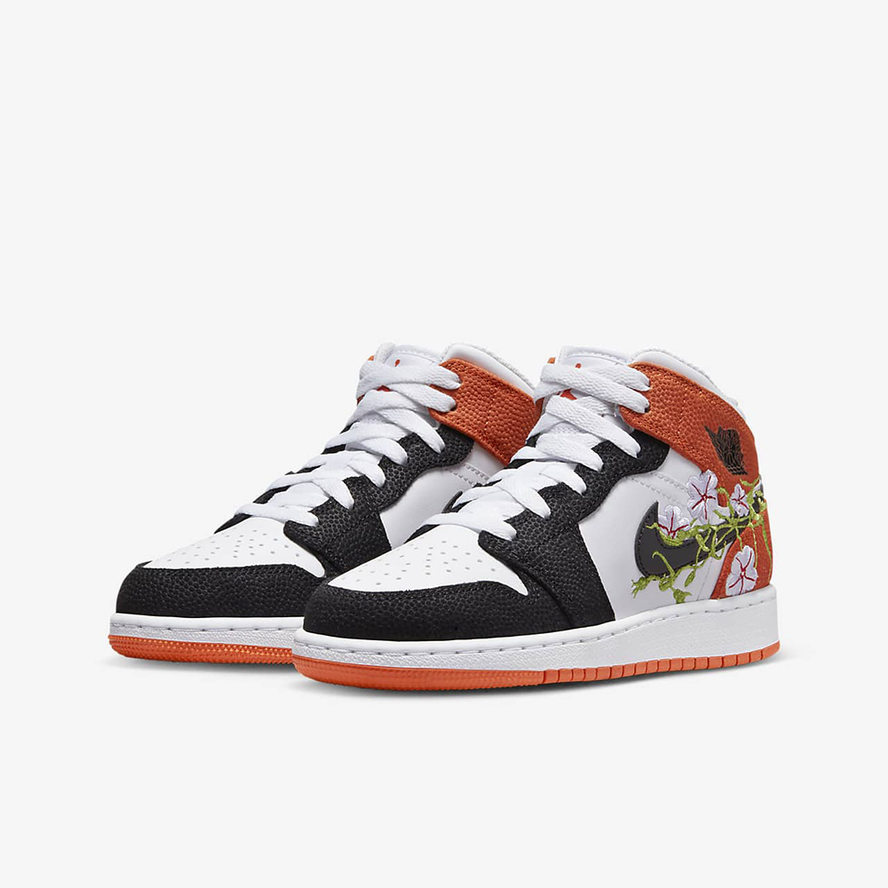 Nike 耐吉 Air Jordan 1 Mid SE GS 大童 女鞋 米白 灰 絨布 Velvet Toe FB9899-100 歷史價格詳細信息