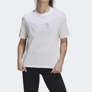 ADIDAS 運動短袖上衣 W DOODLE T 女 IJ7314 米白 現貨 歷史價格詳細信息