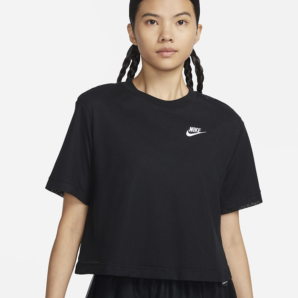 Nike 耐吉 短版長袖 NSW Swoosh 黑 白 上衣 女款 寬鬆 基本款 長T DR5633-010 歷史價格詳細信息