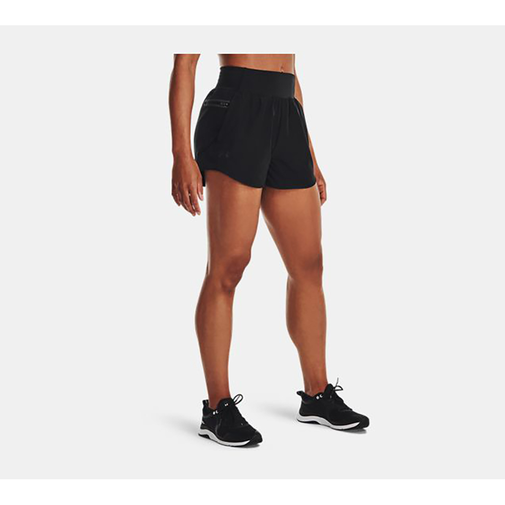【UNDER ARMOUR】UA 女 Woven 5吋 2in1短褲_1376936-001(黑色) 歷史價格詳細信息