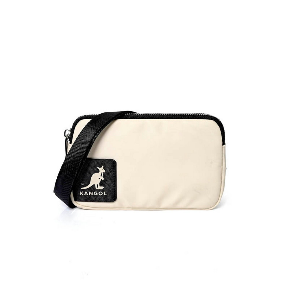 KANGOL 側背包 米白 / 深藍 撞色LOGO 織帶 隨身包 63551704- 歷史價格詳細信息