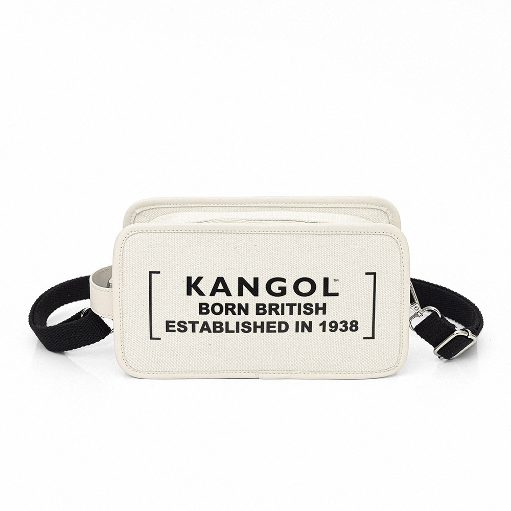 KANGOL 側背包 米白 / 深藍 撞色LOGO 織帶 隨身包 63551704- 歷史價格詳細信息