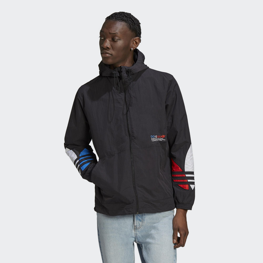 adidas 外套 Adicolor 男款 黑 教練外套 三葉草 平紋布 寬鬆 愛迪達【ACS】H09129 歷史價格詳細信息