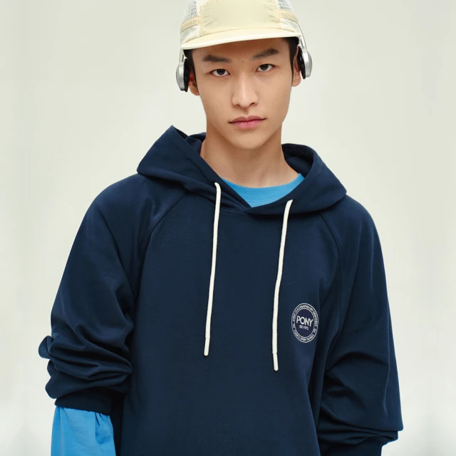 PONY 長袖素色大學帽T-男女款-藍/粉/黃 歷史價格詳細信息