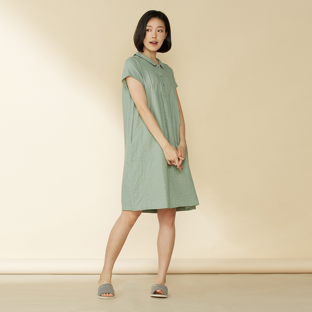 【YVONNE 以旺傢飾】以旺娃娃圓領滾邊短袖洋裝(暗灰) 歷史價格詳細信息