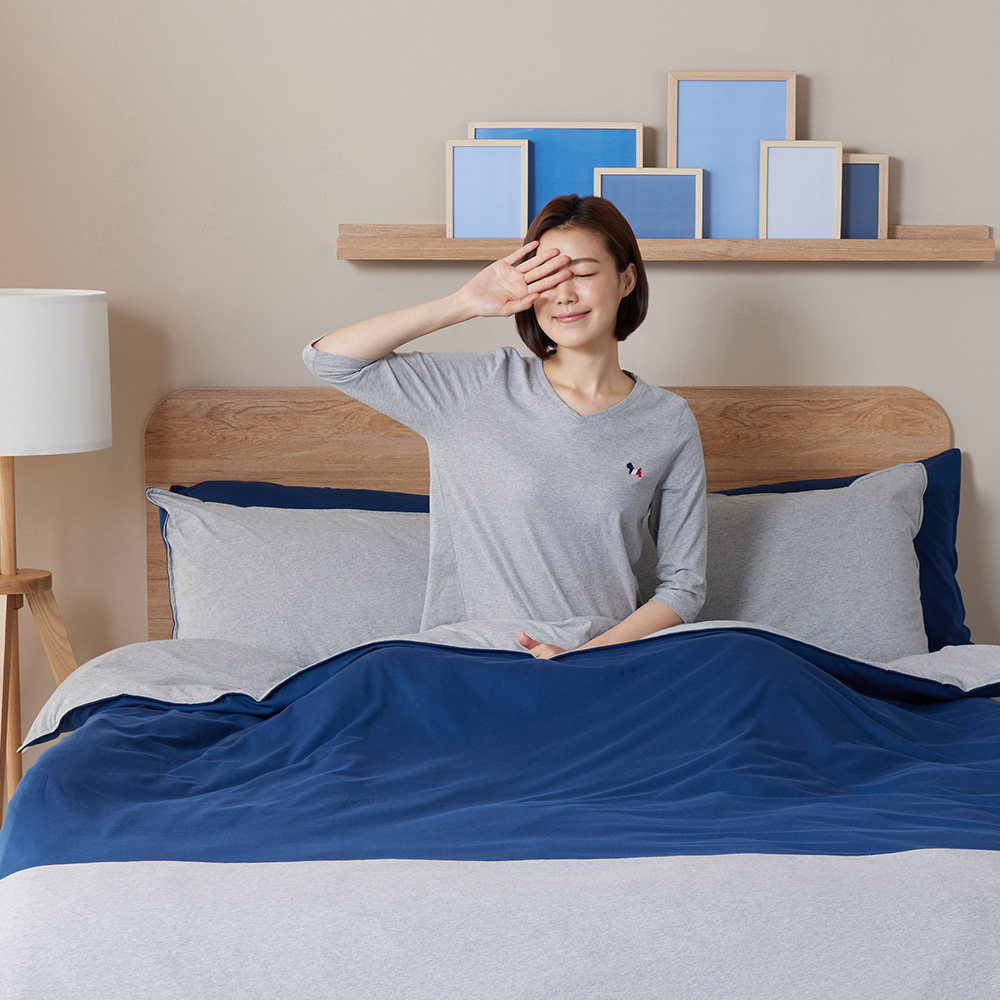 【YVONNE 以旺傢飾】100%美國純棉被套+枕套組-直條紋 冰灰藍(加大) 歷史價格詳細信息