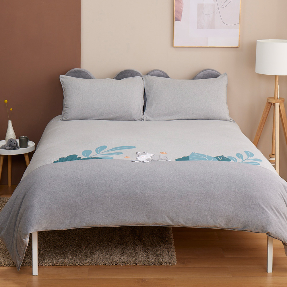 【YVONNE 以旺傢飾】100%美國純棉被套+枕套組-直條紋 冰灰藍(加大) 歷史價格詳細信息