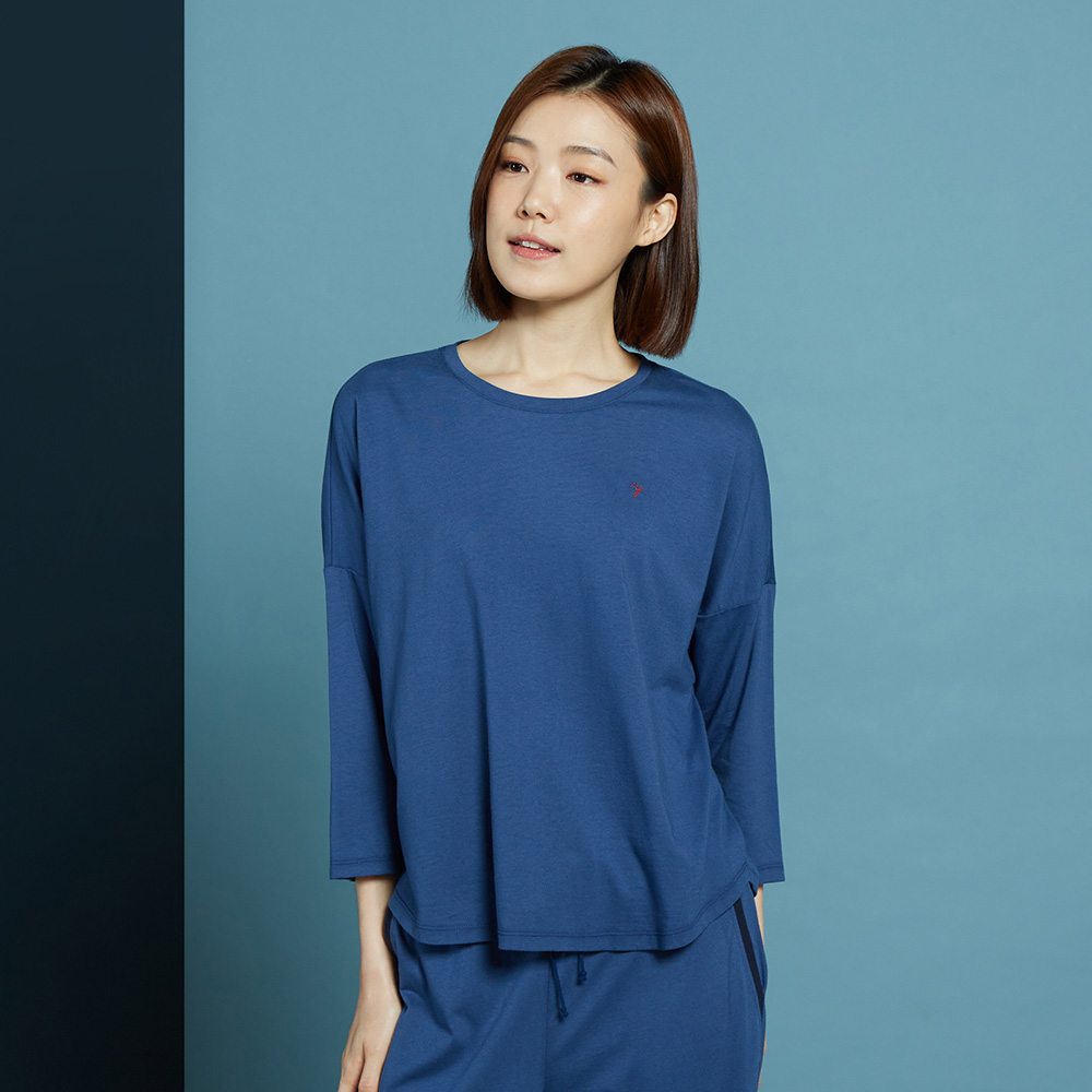 【YVONNE 以旺傢飾】素面點點拼接七分袖洋裝(丈青藍) 歷史價格詳細信息