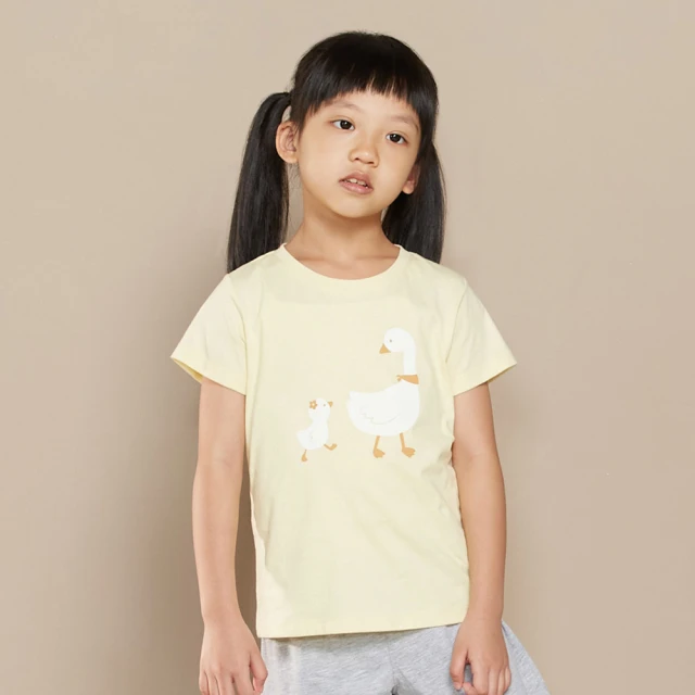 【YVONNE 以旺傢飾】童裝｜親子鵝網印短袖上衣(鵝絨黃) 價格比較,價格查詢,歷史價格詳細信息
