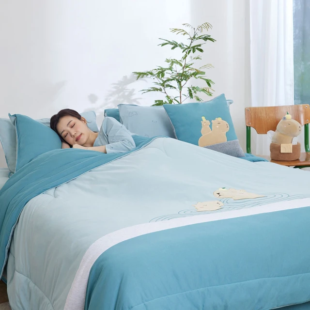 【YVONNE 以旺傢飾】100%美國棉四季被-火箭兔 寶石藍(雙人 純棉) 歷史價格詳細信息