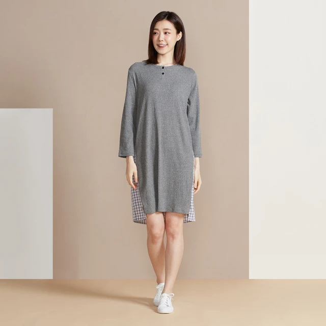 【YVONNE 以旺傢飾】拼接長袖上衣(岩石灰) 歷史價格詳細信息